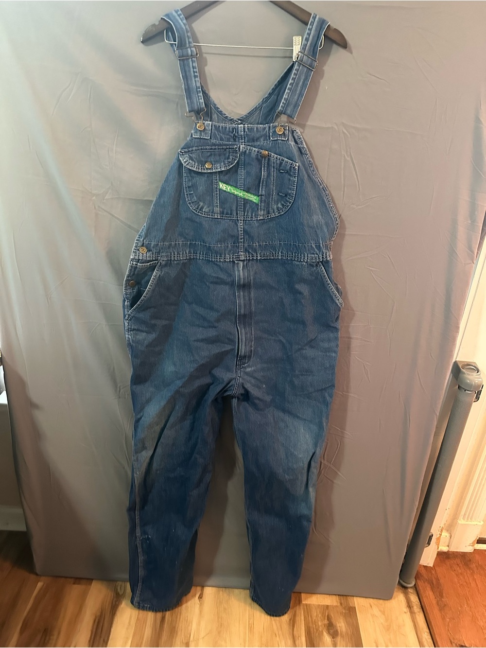 Men's Relaxed Denim Overalls in Blue